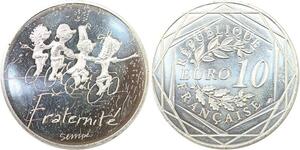 R2813 France 10 Euros Fraternité Printemps Monnaie Paris Argent 2014 Sempé FDC