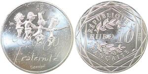 R2816 France 10 Euros Fraternité Printemps Monnaie Paris Argent 2014 Sempé FDC
