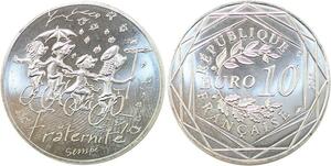 R2819 France 10 Euros Fraternité Automne Monnaie de Paris Argent 2014 Sempé FDC