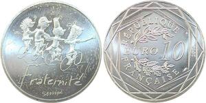 R2822 France 10 Euros Fraternité Printemps Monnaie Paris Argent 2014 Sempé FDC