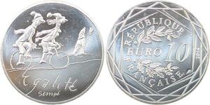 R2825 France 10 Euros Egalité Hiver Monnaie Paris Argent 2014 Sempé FDC >Offer