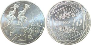 R2826 France 10 Euros Egalité Printemps Monnaie de Paris Argent 2014 Sempé FDC