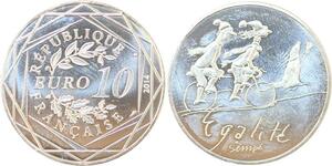 R2832 France 10 Euros Egalité Hiver Monnaie de Paris Argent 2014 Sempé FDC