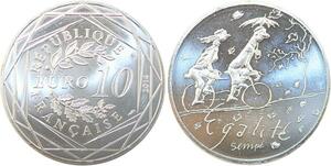 R2833 France 10 Euros Egalité Automne Monnaie de Paris Argent 2014 Sempé FDC