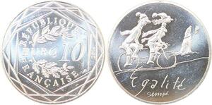 R2835 France 10 Euros Egalité Hiver Monnaie de Paris Argent 2014 Sempé FDC