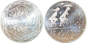 R2836 France 10 Euros Egalité Automne Monnaie de Paris Argent 2014 Sempé FDC