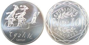 R2837 France 10 Euros Egalité Hiver Monnaie de Paris Argent 2014 Sempé FDC