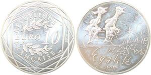 R2844 France 10 Euros Egalité Printemps Monnaie de Paris Argent 2014 Sempé FDC