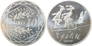 R2847 France 10 Euros Egalité Hiver Monnaie de Paris Argent 2014 Sempé FDC