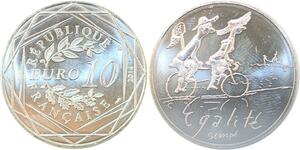 R2850 France 10 Euros Egalité Eté Monnaie Paris Argent 2014 Sempé FDC > M Offer