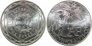 R2853 France 10 Euros Provence Alpes Côte Azur Mistral MDP Argent 2012 ->M offer