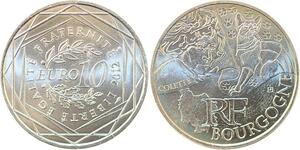 R2859 France 10 Euros Bourgogne Colette Monnaie de Paris Argent 2012 FDC