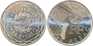 R2860 France 10 Euros Alsace Monnaie de Paris Argent 2010 FDC -> Make Offer