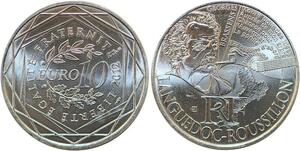 R2883 France 10 Euros Languedoc Roussillon Brassens MDP Argent 2012 FDC >Offer