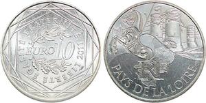 R2894 France 10 Euros Pays de la Loire Monnaie Paris Argent 2011 FDC > M Offer