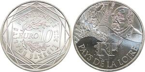 R2914 France 10 Euros Pays de la Loire Clemenceau Monnaie Paris Argent 2012 FDC