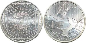 R2918 France 10 Euros Languedoc Roussillon Monnaie de Paris Argent 2010 FDC