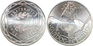 R2919 France 10 Euros Languedoc Roussillon Monnaie de Paris Argent 2010 FDC