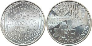 R2925 France 10 Euros Midi Pyrénées Monnaie de Paris Argent 2011 FDC > M Offer