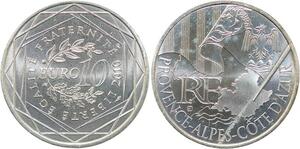 R2927 France 10 Euros Provence Alpes Côte Azur Monnaie de Paris Argent 2010 FDC