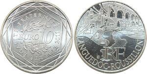 R2929 France 10 Euros Languedoc Roussillon Monnaie de Paris Argent 2011 FDC