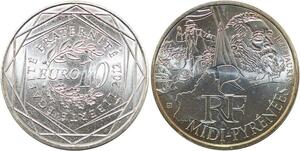 R2930 France 10 Euros Midi Pyrénées Jean Jaurès Monnaie de Paris Argent 2012 FDC