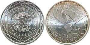 R2937 France 10 Euros Haute-Normandie Monnaie de Paris Argent 2010 FDC > M Offer