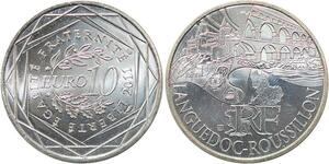 R2939 France 10 Euros Languedoc Roussillon Monnaie de Paris Argent 2011 FDC