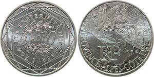 R2942 France 10 Euros Provence Alpes Côte d'Azur Monnaie Paris Argent 2011 FDC