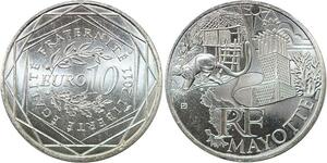 R2947 France 10 Euros Mayotte Monnaie de Paris Argent 2011 FDC -> Make Offer