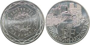 R2955 France 10 Euros Champagne Ardenne Monnaie de Paris Argent 2011 FDC M Offer