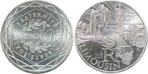 R2959 France 10 Euros Limousin Monnaie de Paris Argent 2011 FDC -> Make Offer