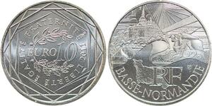 R2960 France 10 Euros Basse-Normandie Monnaie de Paris Argent 2011 FDC > M Offer
