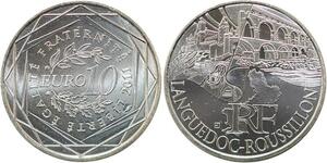 R2962 France 10 Euros Languedoc Roussillon Monnaie de Paris Argent 2011 FDC