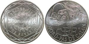 R2966 France 10 Euros Nord-Pas de Calais Monnaie de Paris Argent 2012 FDC