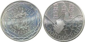 R2970 France 10 Euros Poitou Charente Monnaie de Paris Argent 2010 FDC > M Offer