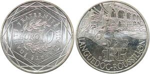 R2974 France 10 Euros Languedoc Roussillon Monnaie de Paris Argent 2011 FDC