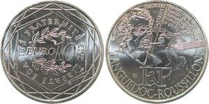R2978 France 10 Euros Languedoc Roussillon Brassens Monnaie de Paris Argent 2012