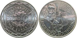 R2979 France 10 Euros Languedoc Roussillon Brassens Monnaie de Paris Argent 2012