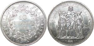 R3035 France 10 Francs Hercule Dupré 1967 Variété É Sortie Rouleau Argent FDC