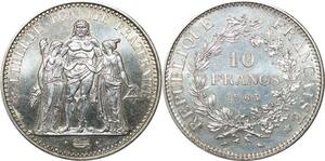 R3039 France 10 Francs Hercule Dupré 1965 Sortie Rouleau Argent FDC > Make Offer