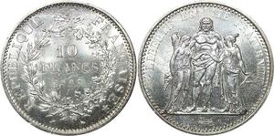 R3040 France 10 Francs Hercule Dupré 1967 Variété É Sortie Rouleau Argent FDC