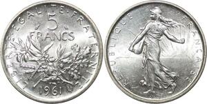 R3070 France 5 Francs Semeuse Roty 1961 Sortie Rouleau Argent FDC > Make Offer