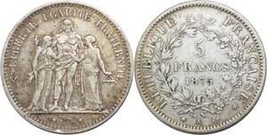 R3088 France 5 Francs Hercule Dupré 1875 A Paris Argent > Make Offer