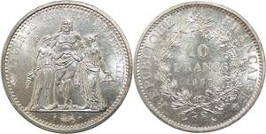 R3097 France 10 Francs Hercule Dupré 1967 Variété É Sortie Rouleau Argent FDC