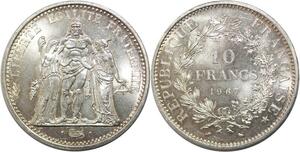 R3098 France 10 Francs Hercule Dupré 1967 Sortie Rouleau Argent FDC > Make Offer