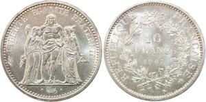 R3109 France 10 Francs Hercule Dupré 1967 Sortie Rouleau Argent FDC > Make Offer