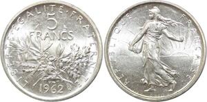 R3113 France 5 Francs Semeuse Roty 1962 Sortie Rouleau Argent FDC -> Make Offer