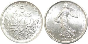 R3121 France 5 Francs Semeuse Roty 1962 Sortie Rouleau Argent FDC -> Make Offer