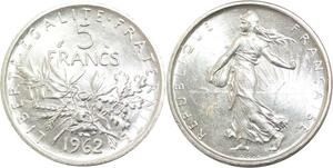 R3127 France 5 Francs Semeuse Roty 1962 Sortie Rouleau Argent FDC -> Make Offer